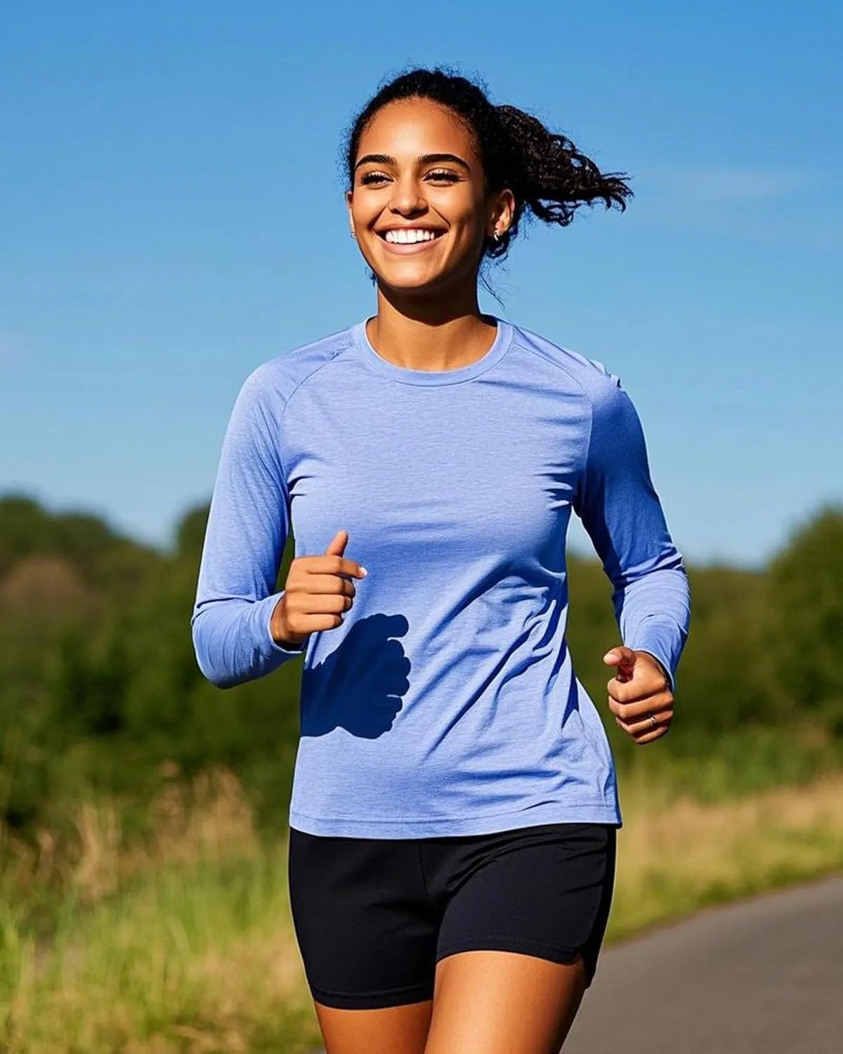 6 Pack Long Sleeve Workout Tops for Women Athletic Quick Dry Shirts Crewneck Gym Running Sport Performance T-Shirt