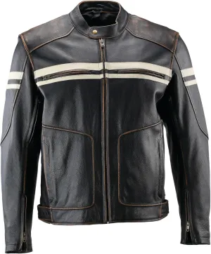 94385 River Road - Hoodlum Vintage Leather Jacket Black - XL