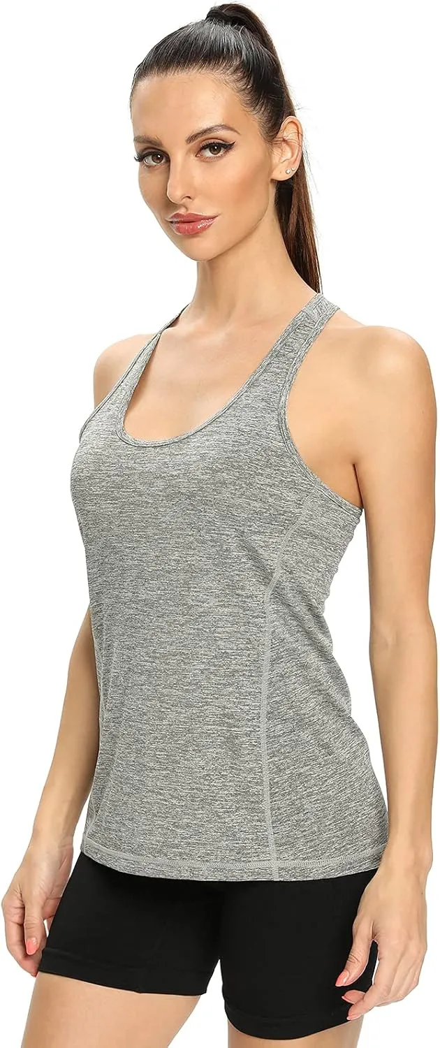 Air Curvey Workout Tank Tops for Women Yoga Racerback Tanks Athletic Quick Dry Activewear 4 Pack