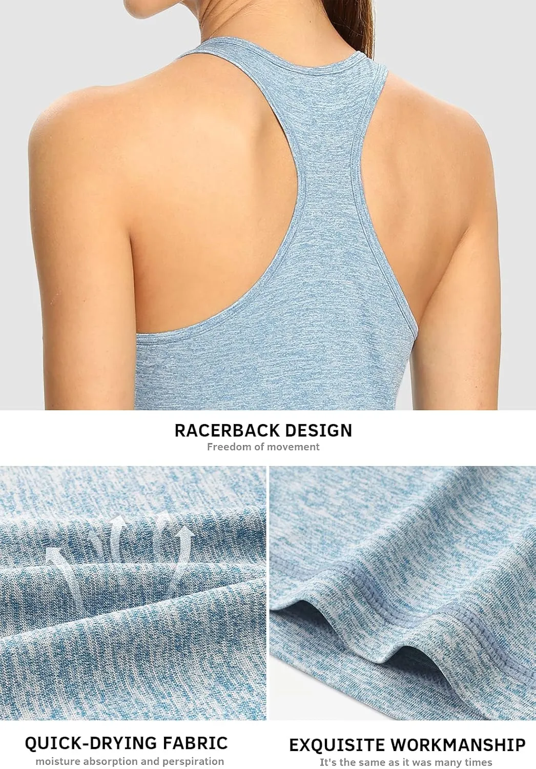 Air Curvey Workout Tank Tops for Women Yoga Racerback Tanks Athletic Quick Dry Activewear 4 Pack