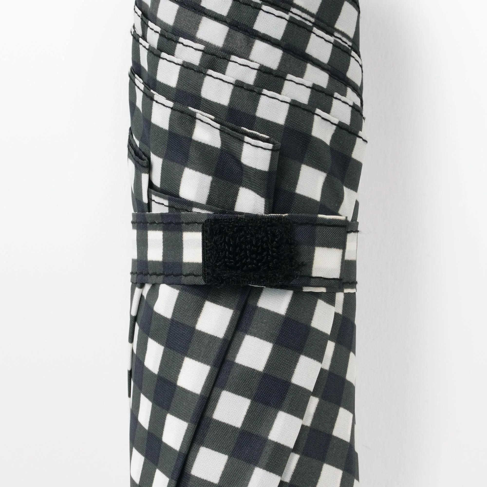 All-Weather Foldable Umbrella Black Check