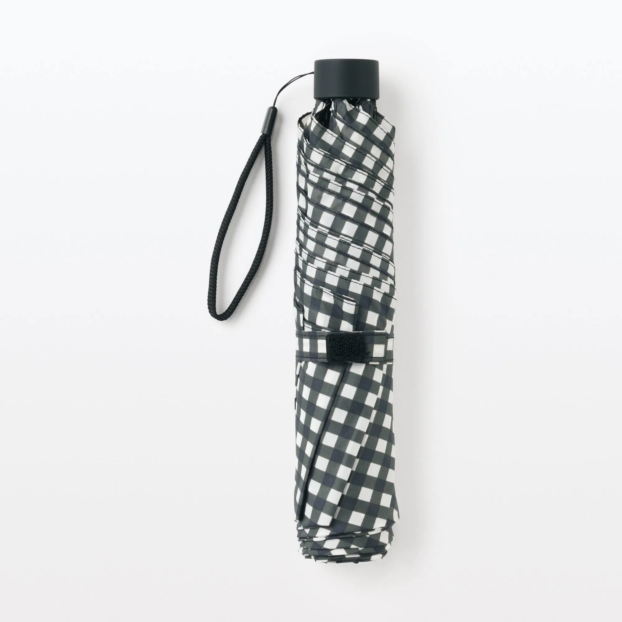 All-Weather Foldable Umbrella Black Check