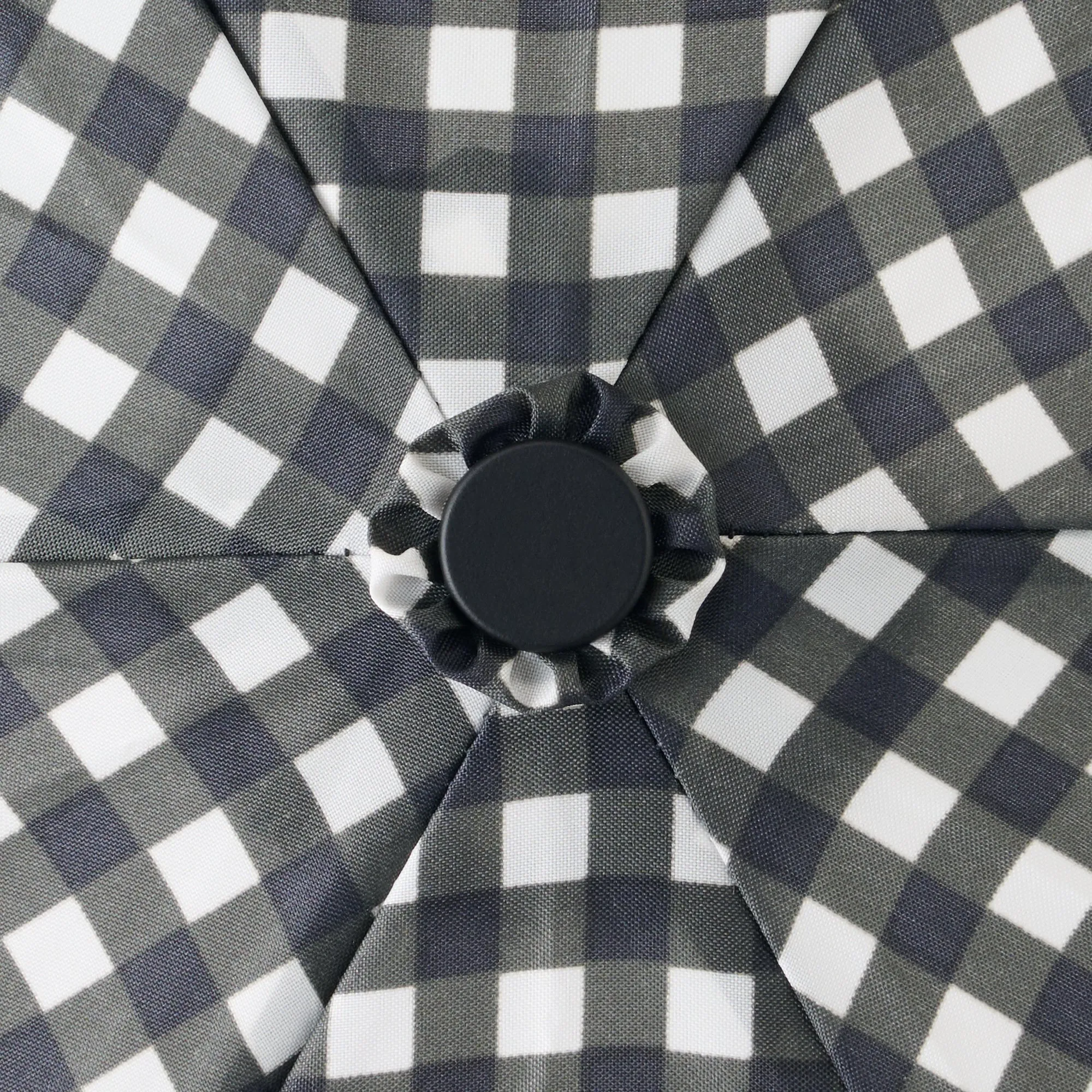All-Weather Foldable Umbrella Black Check