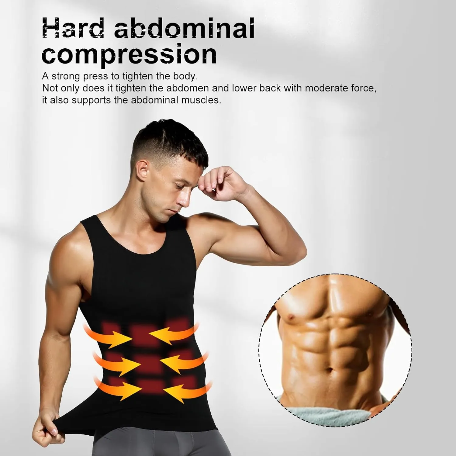Arjen Kroos Men's Compression Muscle Undershirts Slimming Tank Top Shapewear Body Shaper 4 Pack