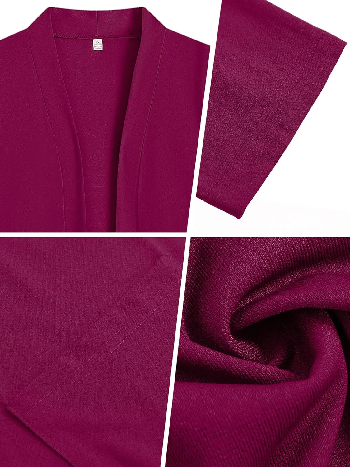 AusLook Women's Plus Size Lightweight Open Front Cardigan 3/4 Sleeve Cover Ups Shrugs Shawls and Wraps Kimono Jacket Coat