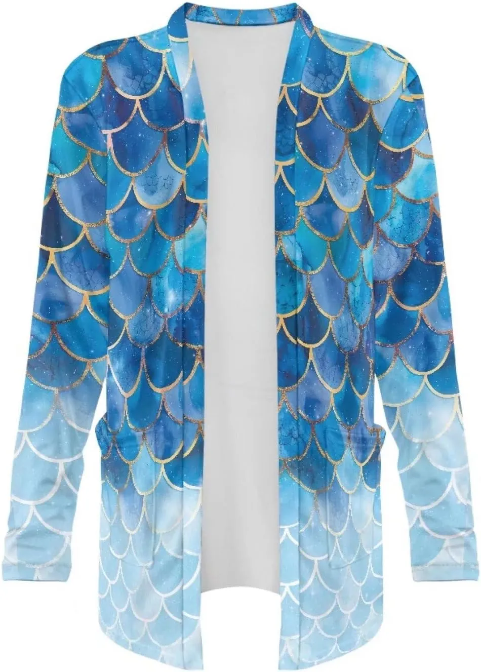 Biyejit Women's Long Sleeve Open Front Cardigan Casual Loose Lightweight Cardigans with Pockets Drape Cardigan