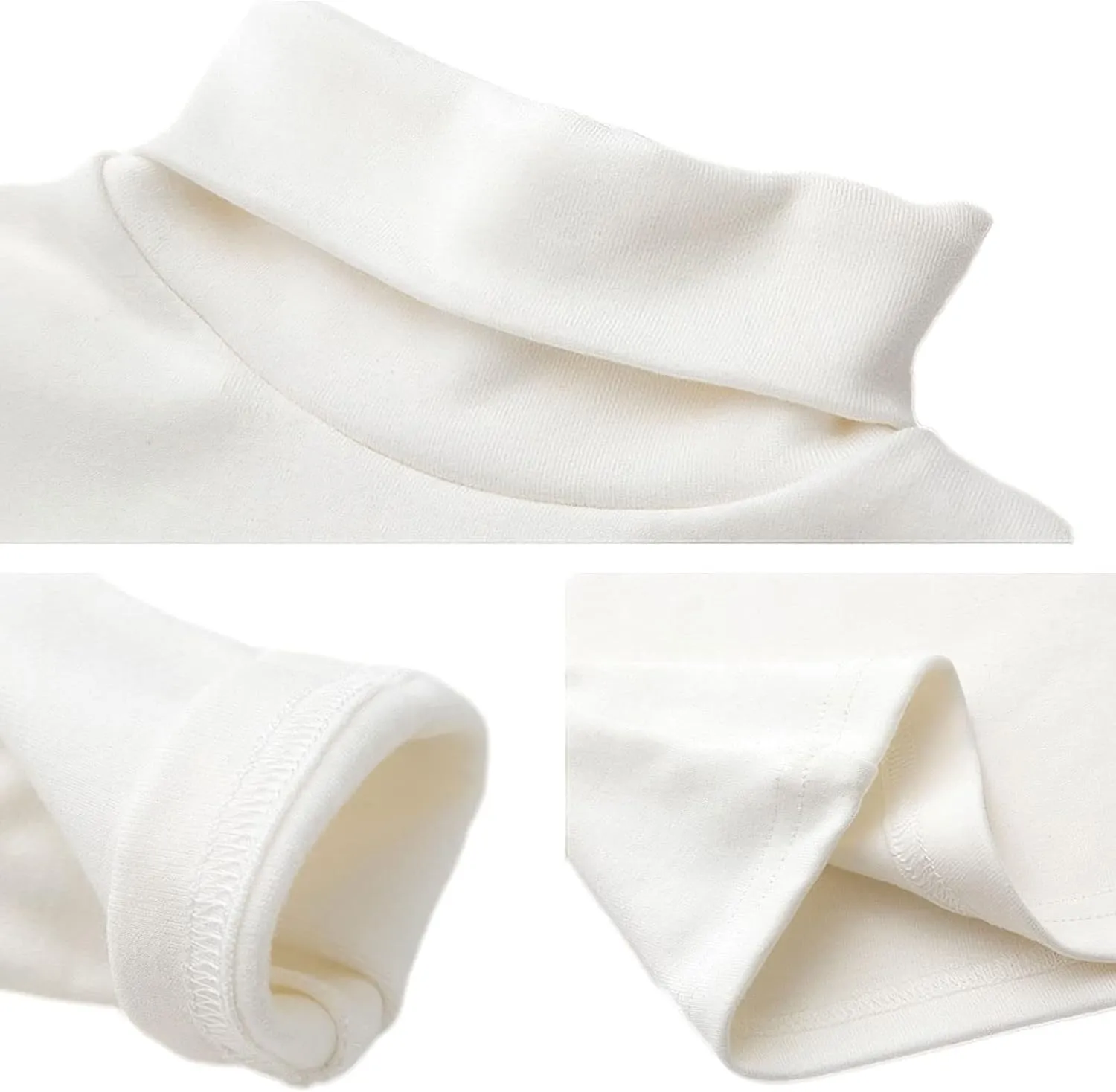Boys Girls Base Layer Thermal Shirt Turtleneck Long Sleeve Elastic Casual Undershirts 3pcs Set