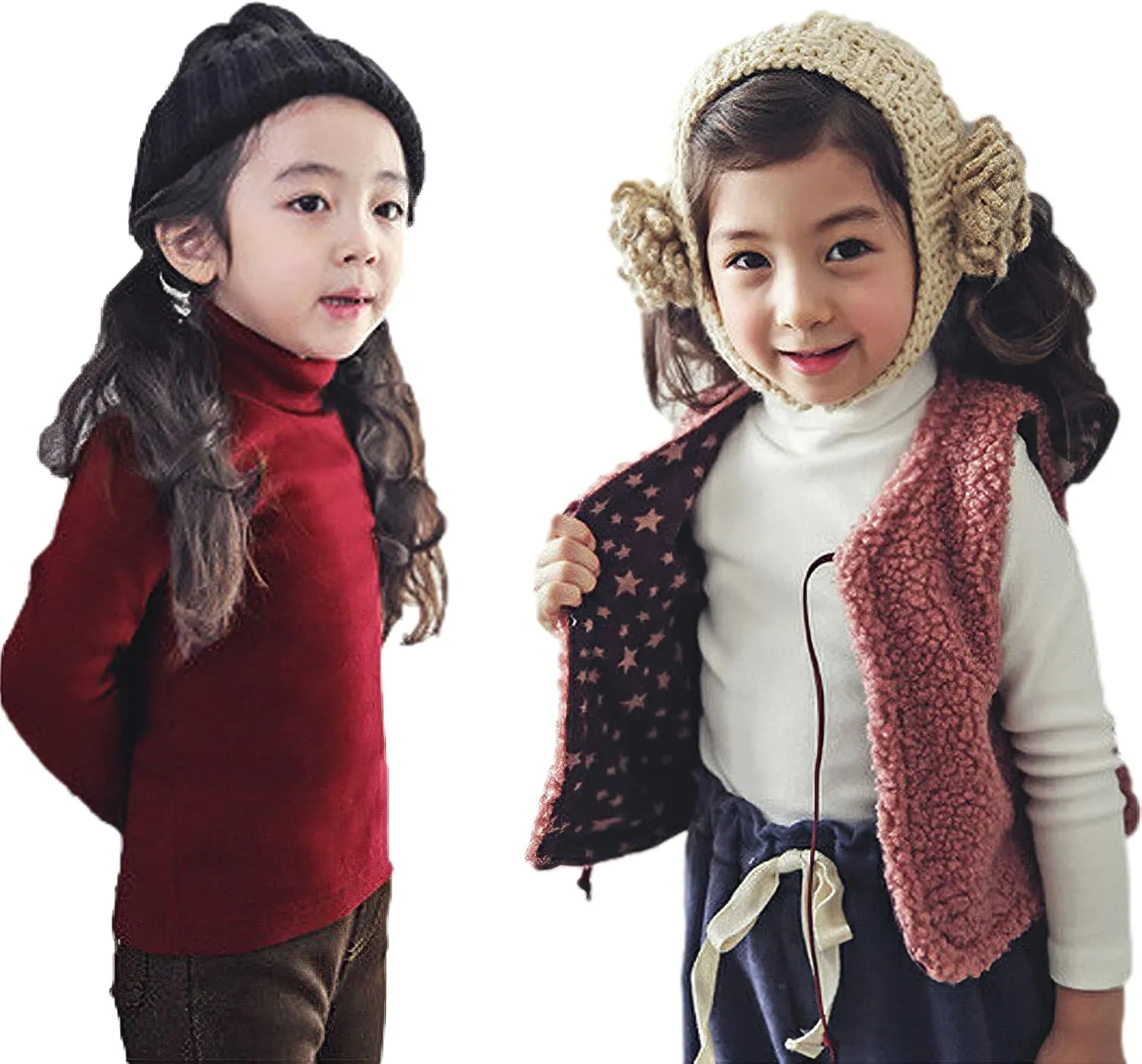 Boys Girls Base Layer Thermal Shirt Turtleneck Long Sleeve Elastic Casual Undershirts 3pcs Set