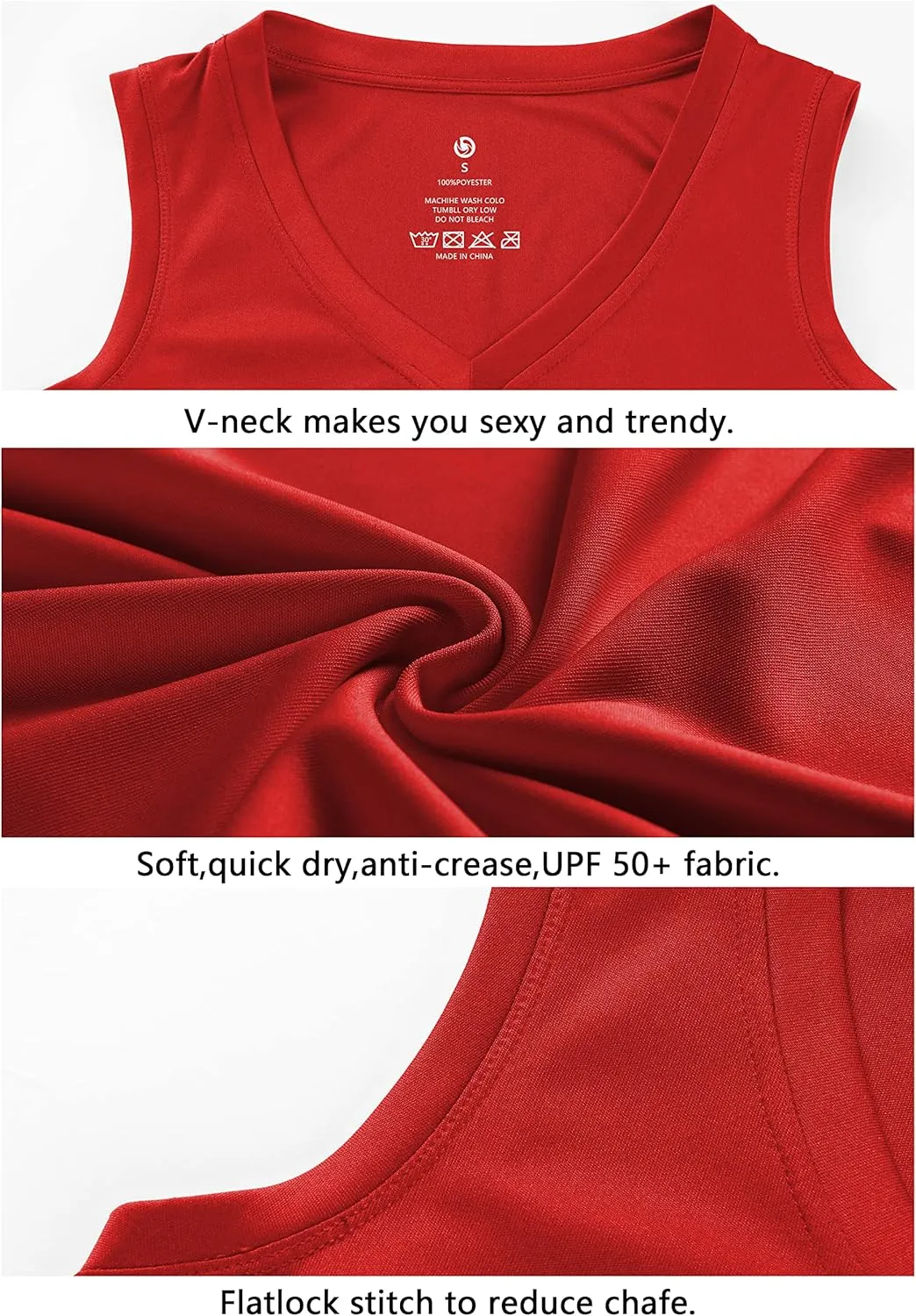 BUBBLELIME Women's Short/Sleeveless Sleeve UPF 50  V Neck Athletic T-Shirt Tank Tops Workout Quick Dry Tops