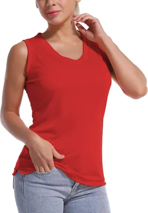 BUBBLELIME Women's Short/Sleeveless Sleeve UPF 50  V Neck Athletic T-Shirt Tank Tops Workout Quick Dry Tops