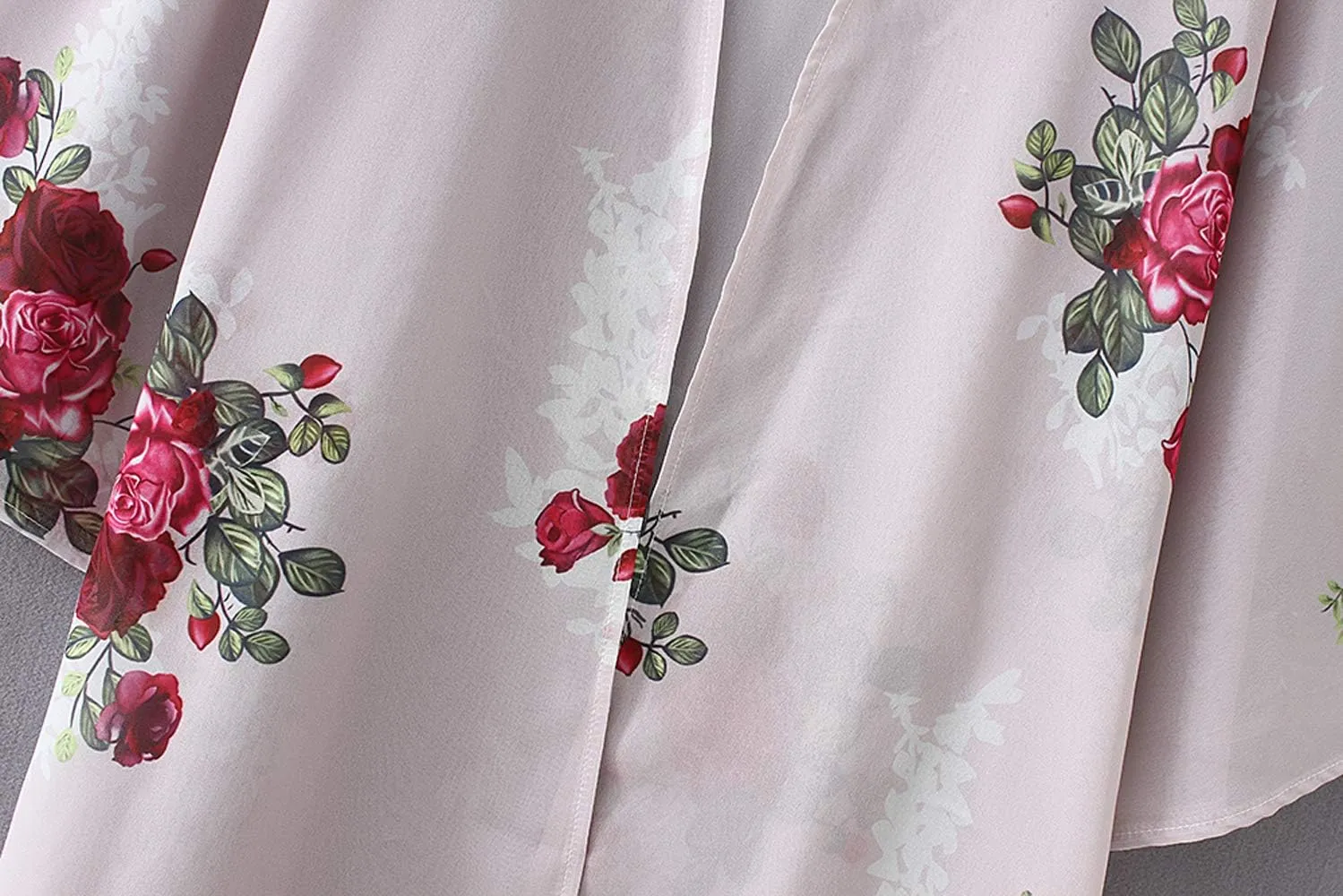CASURESS Women's Sheer Chiffon Summer Blouse Tops Kimono Cardigan Floral Casual Loose Cover Ups Swimwear