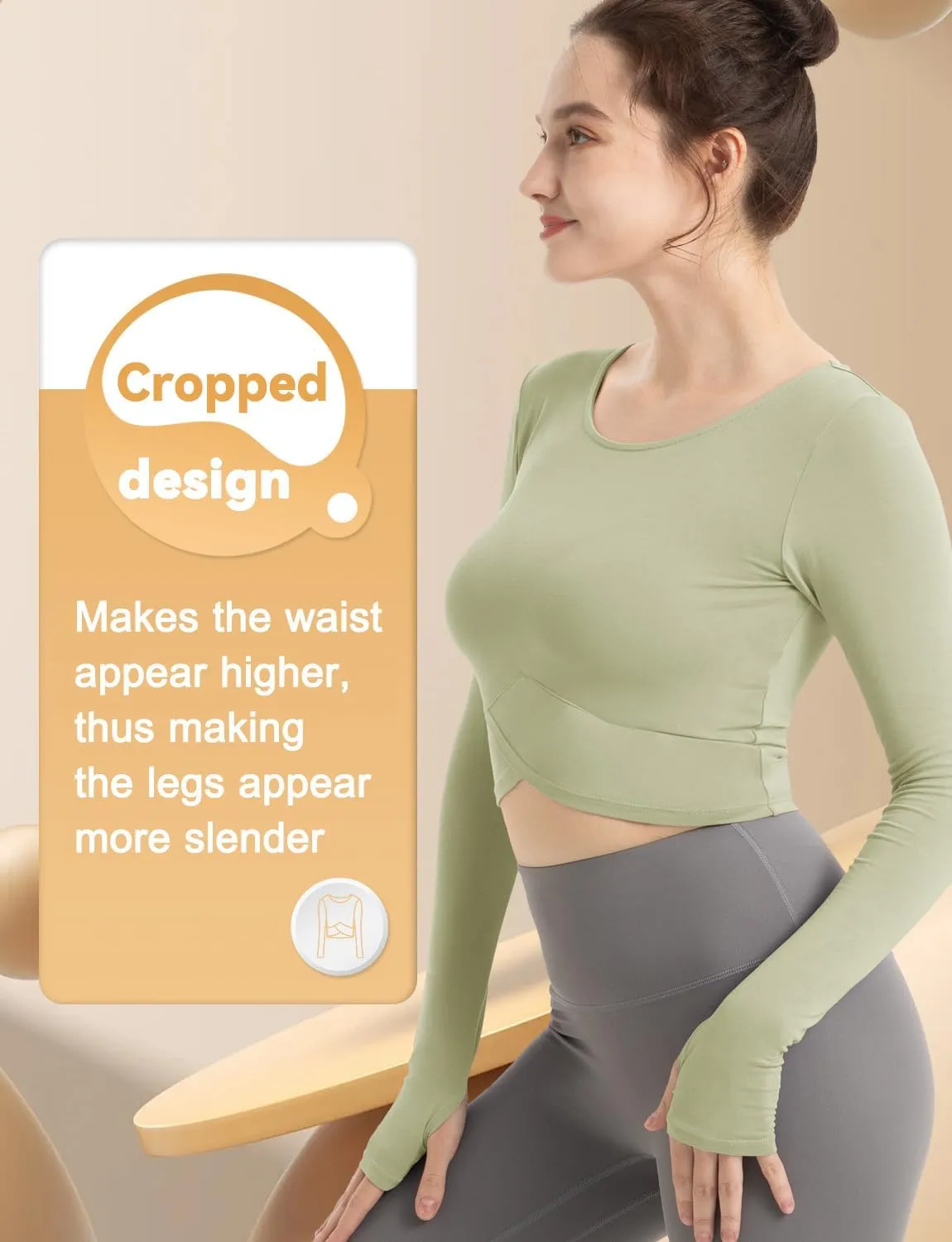 CHAMWEY Womens Workout T-Shirt Cropped Tops Crewneck Moisture Wicking Quick Dry Slim fit