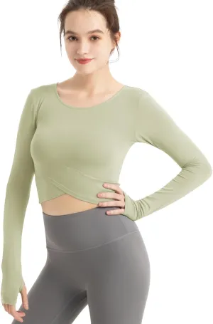 CHAMWEY Womens Workout T-Shirt Cropped Tops Crewneck Moisture Wicking Quick Dry Slim fit
