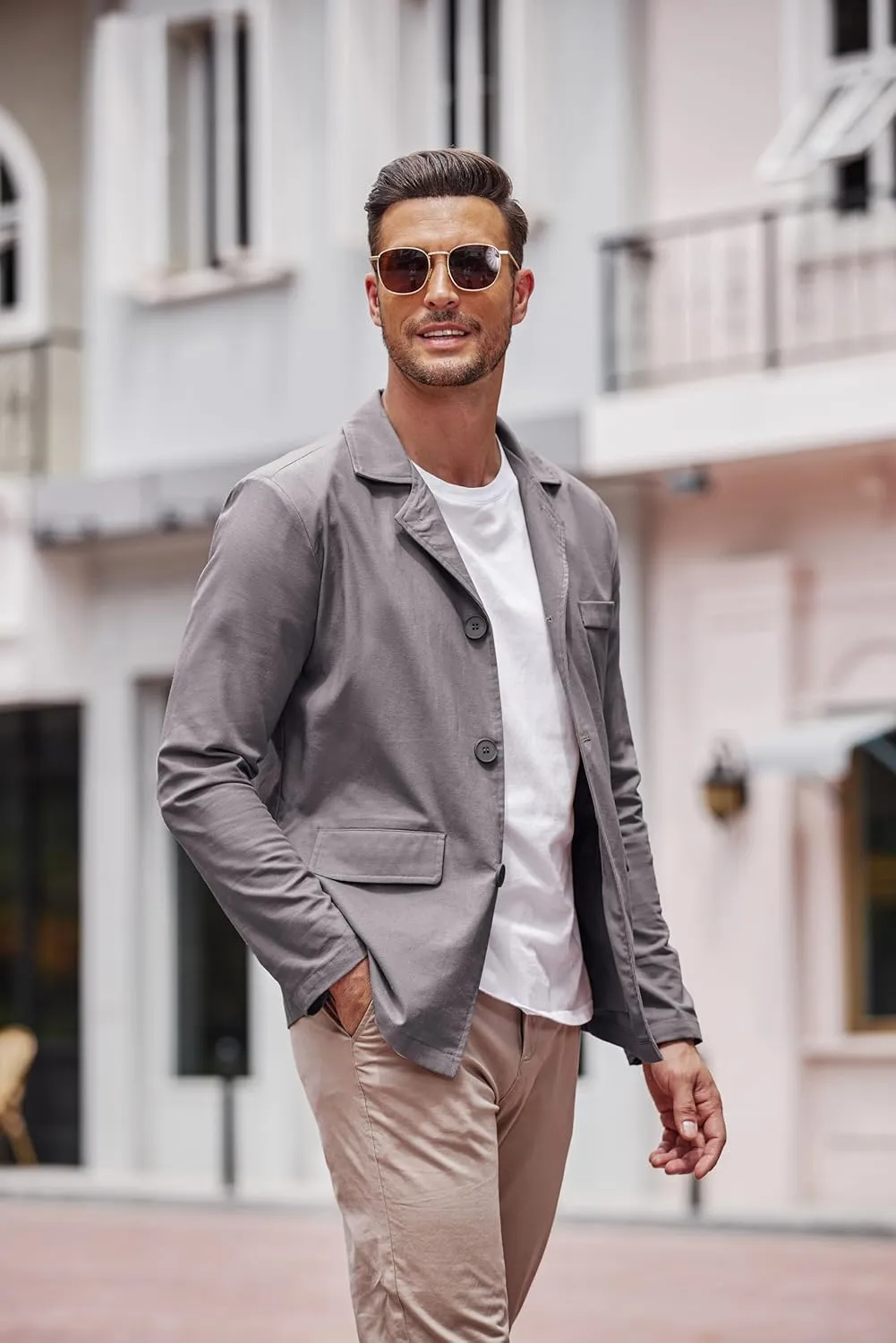 COOFANDY Men's Linen Cotton Casual Suits Blazer Jackets Lightweight Sports Coats