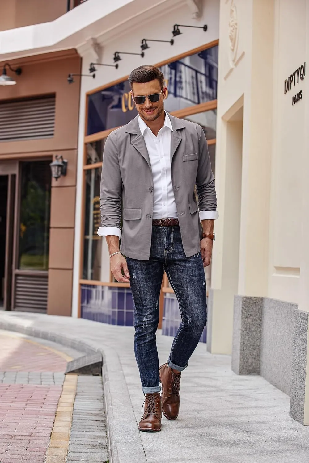 COOFANDY Men's Linen Cotton Casual Suits Blazer Jackets Lightweight Sports Coats