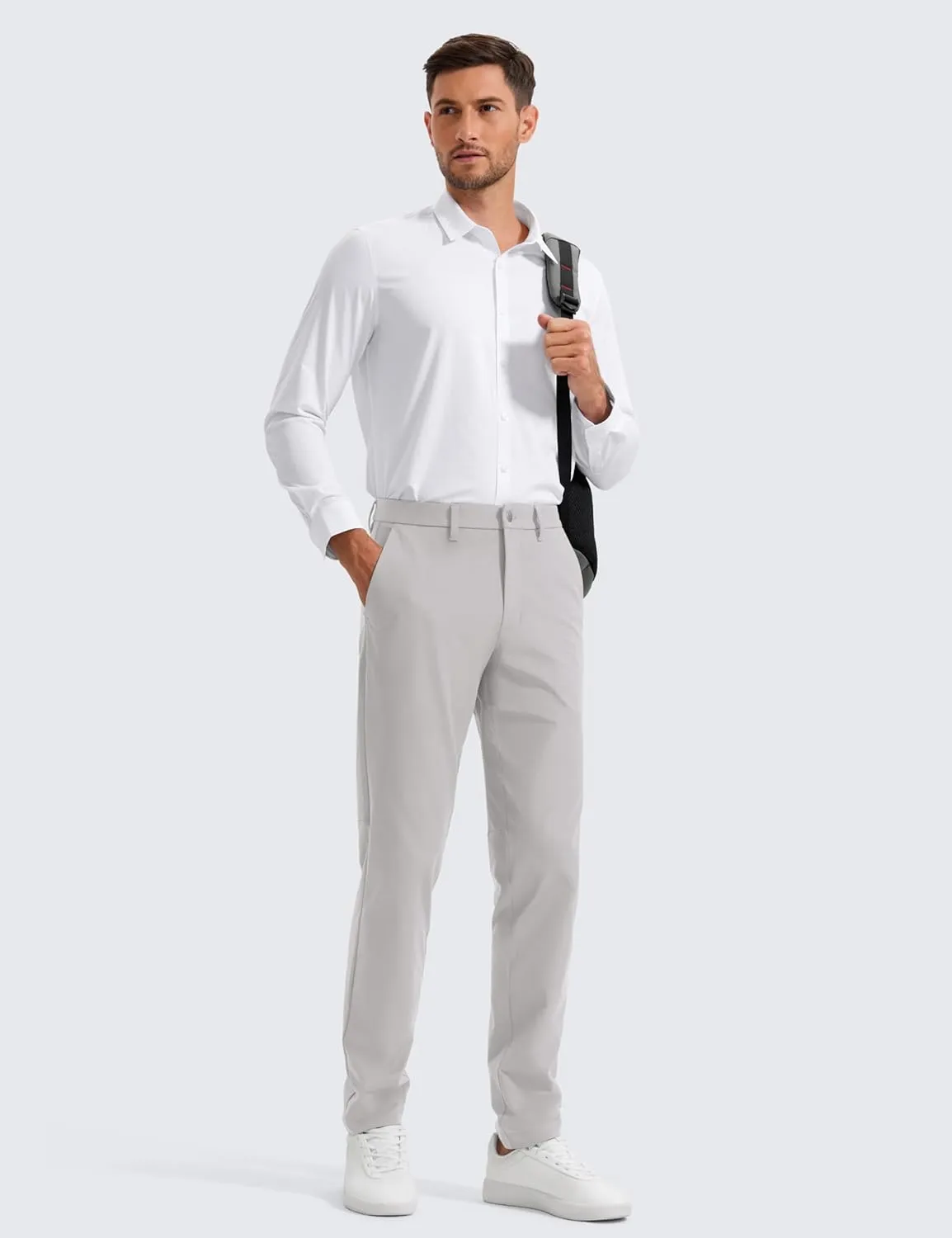 CRZ YOGA Men's All Day Comfy Golf Pants - 30"/32"/34" Quick Dry Lightweight Work Casual Trousers with Pockets