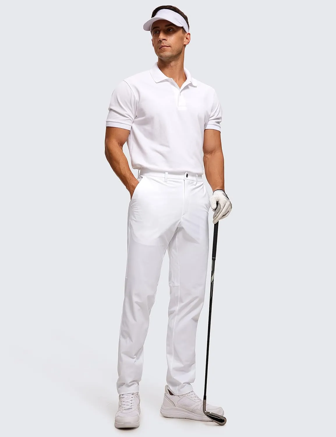 CRZ YOGA Men's All Day Comfy Golf Pants - 30"/32"/34" Quick Dry Lightweight Work Casual Trousers with Pockets