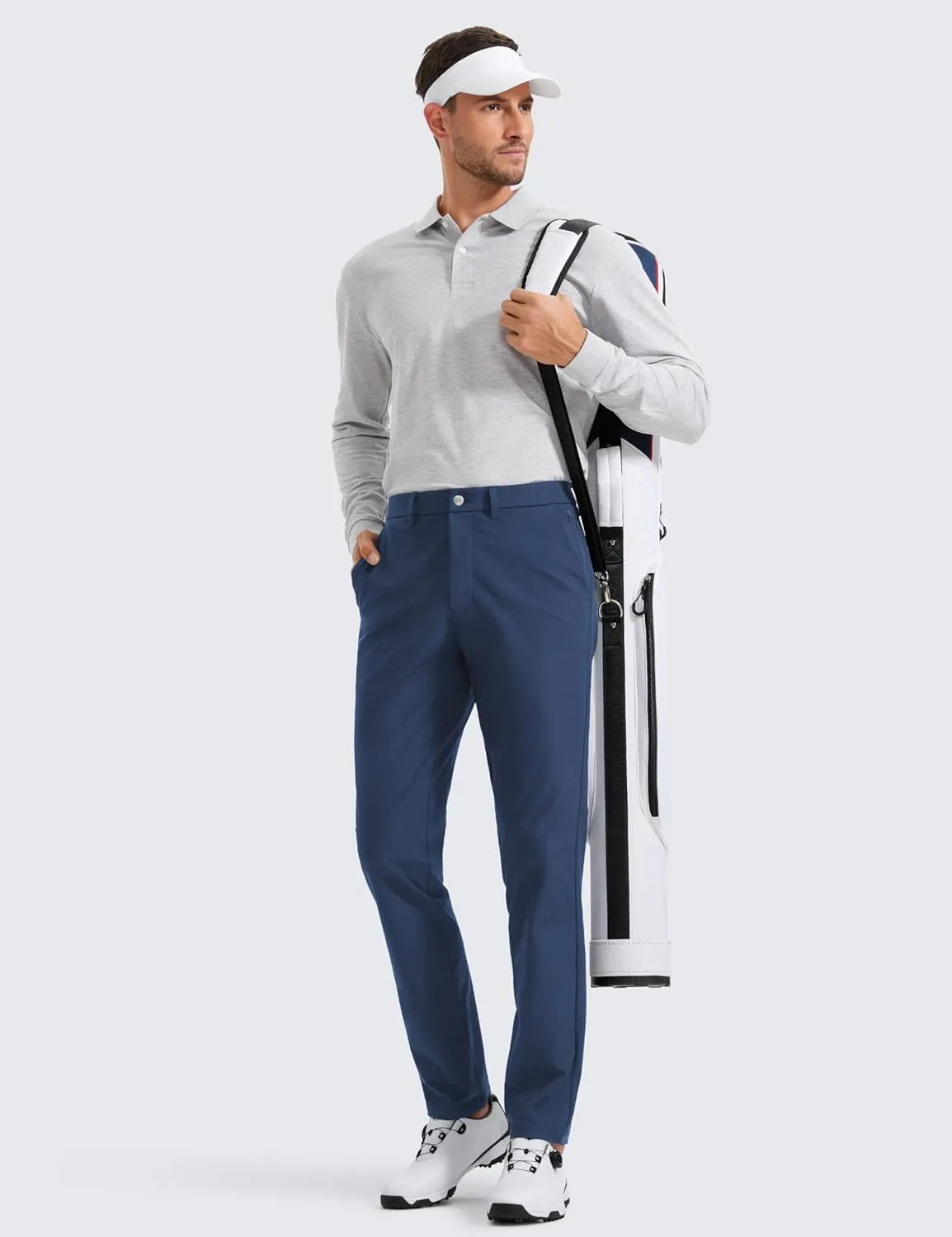 CRZ YOGA Men's All Day Comfy Golf Pants - 30"/32"/34" Quick Dry Lightweight Work Casual Trousers with Pockets