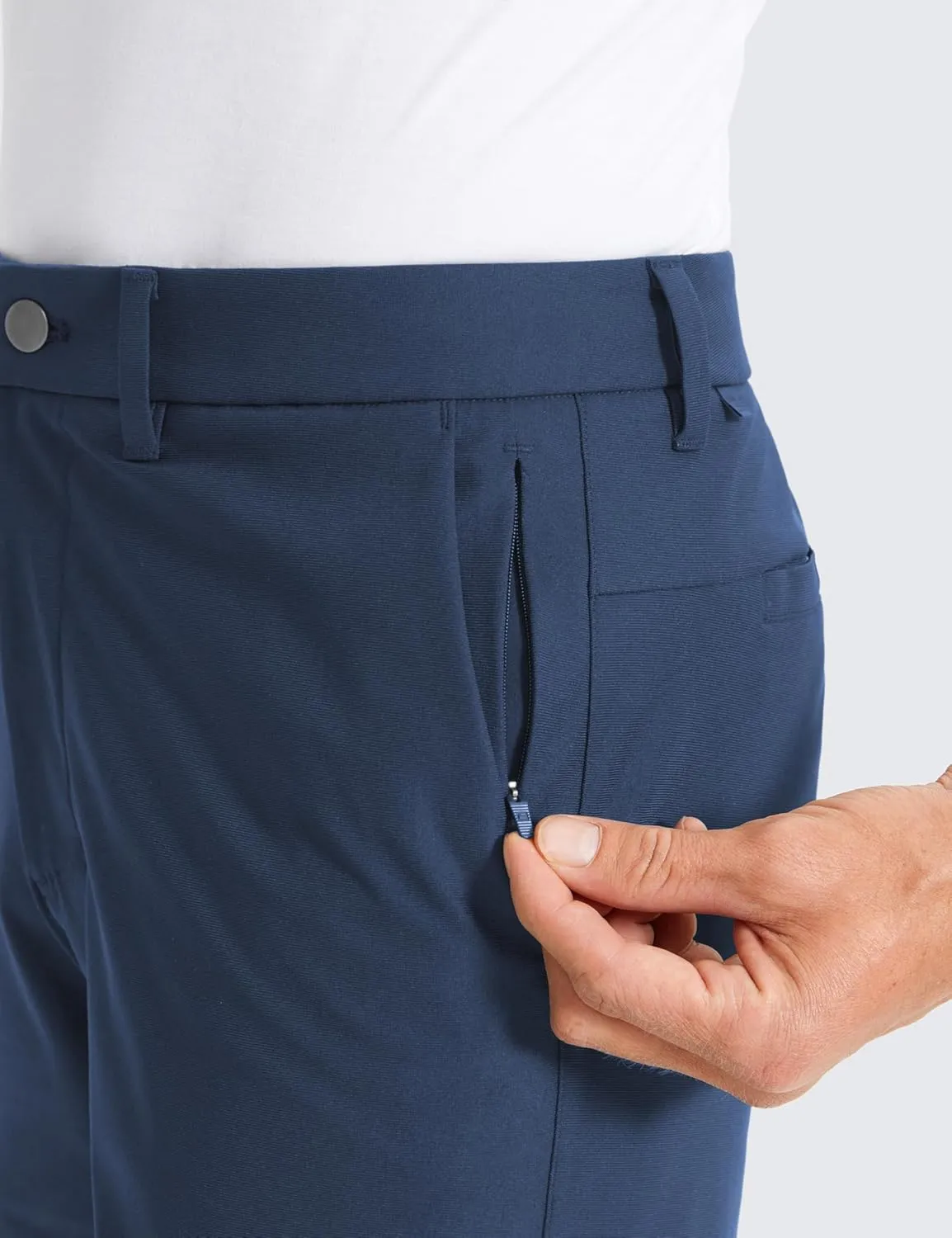 CRZ YOGA Men's All Day Comfy Golf Pants - 30"/32"/34" Quick Dry Lightweight Work Casual Trousers with Pockets