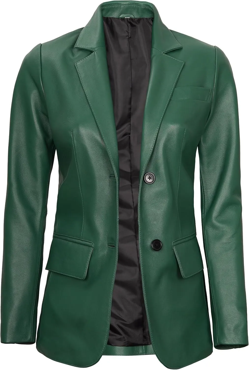 Decrum Leather Blazer Women - Real Lambskin Casual Womens Leather Jackets