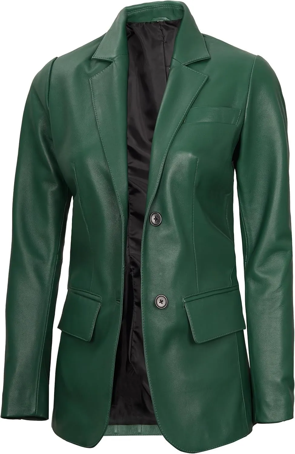 Decrum Leather Blazer Women - Real Lambskin Casual Womens Leather Jackets
