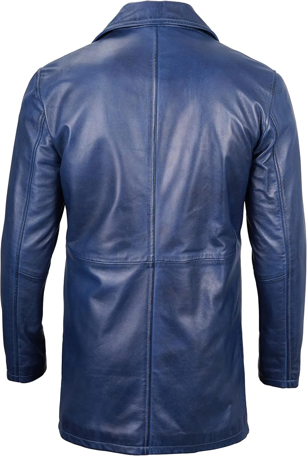 Decrum Leather Coat Men - Carcoat Style Winter Classic Long Real Leather Jackets For Men