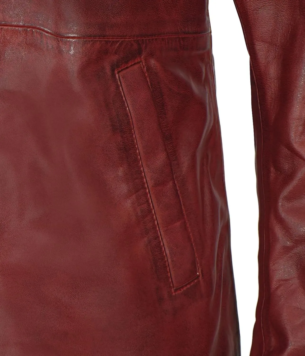 Decrum Leather Coat Men - Carcoat Style Winter Classic Long Real Leather Jackets For Men