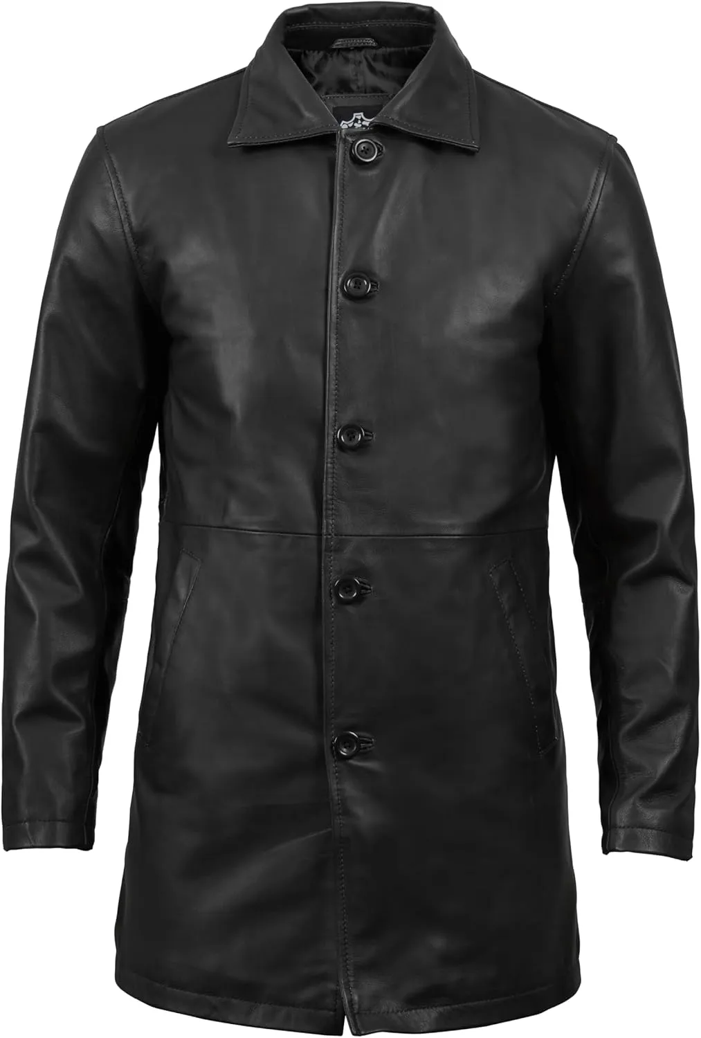 Decrum Leather Coat Men - Carcoat Style Winter Classic Long Real Leather Jackets For Men