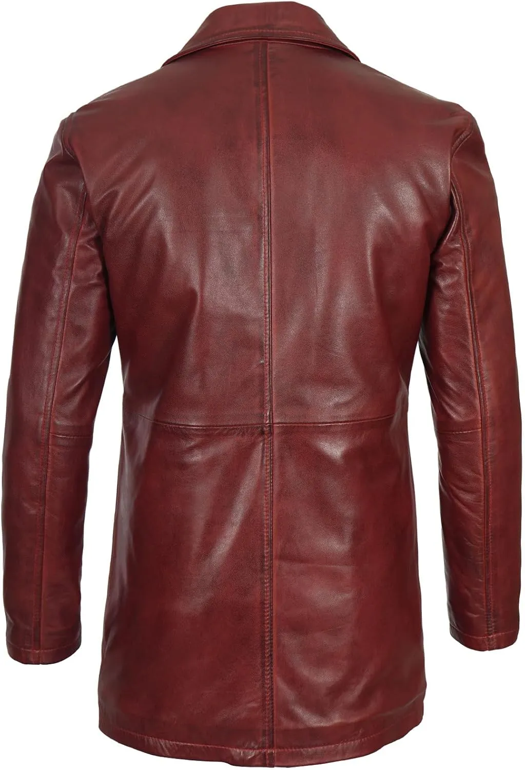 Decrum Leather Coat Men - Carcoat Style Winter Classic Long Real Leather Jackets For Men