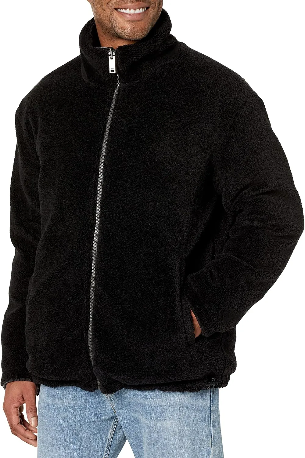 DKNY Mens Reversible Sherpa Puffer Jacket