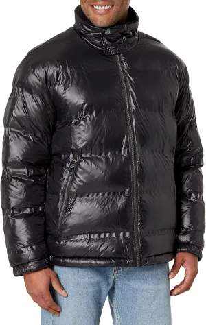DKNY Mens Reversible Sherpa Puffer Jacket