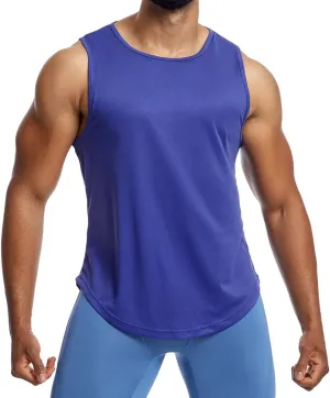 Elastic Workout Gym Muscle Shirts Athletic Fitness Sweat Quick-Dry Tank Tops for Men T75