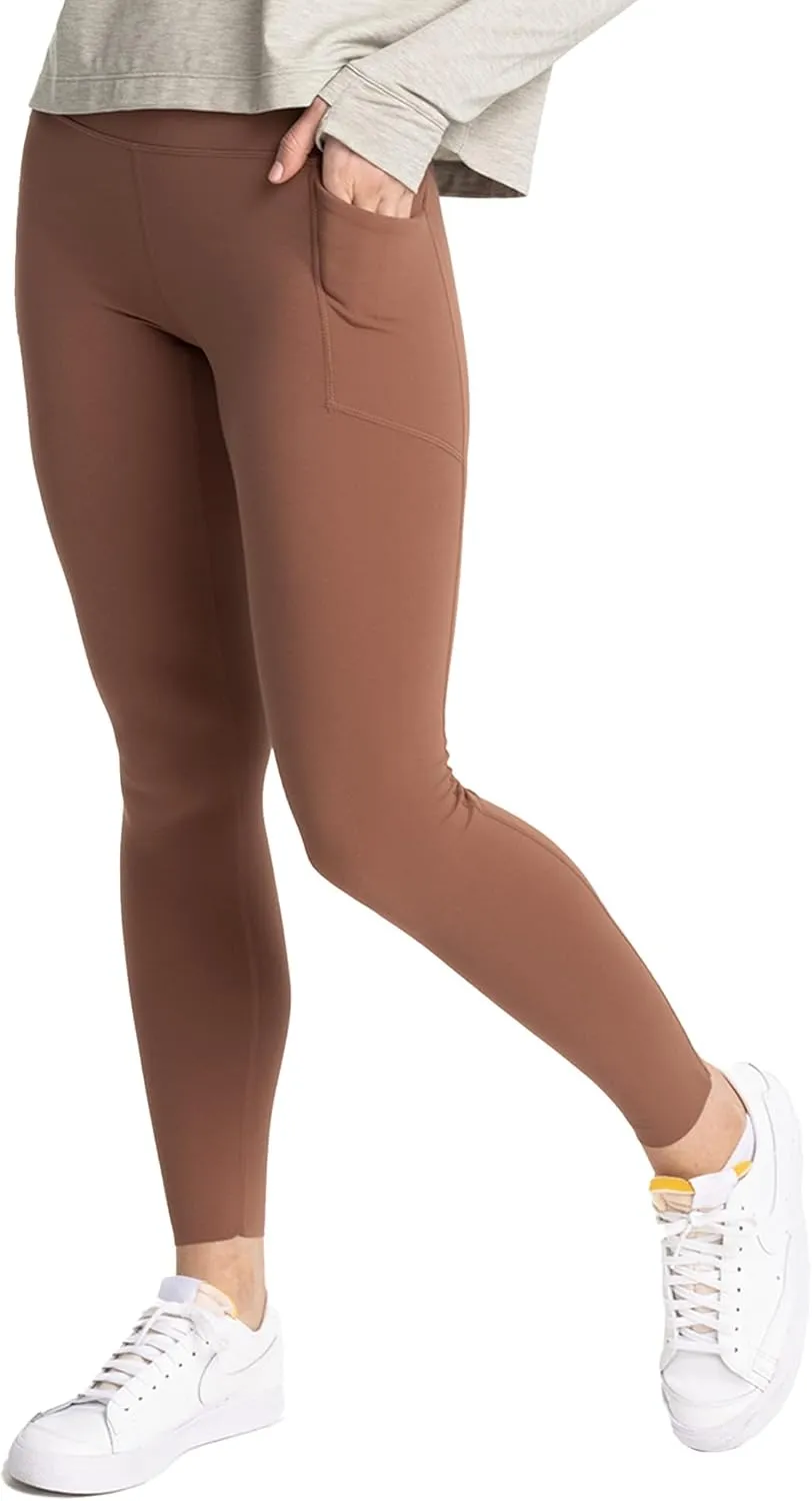Free Fly Women's All Day Pocket Leggings - Ultra Soft Moisture-Wicking Leggings for Women - High-Waist Yoga Pants, Pockets
