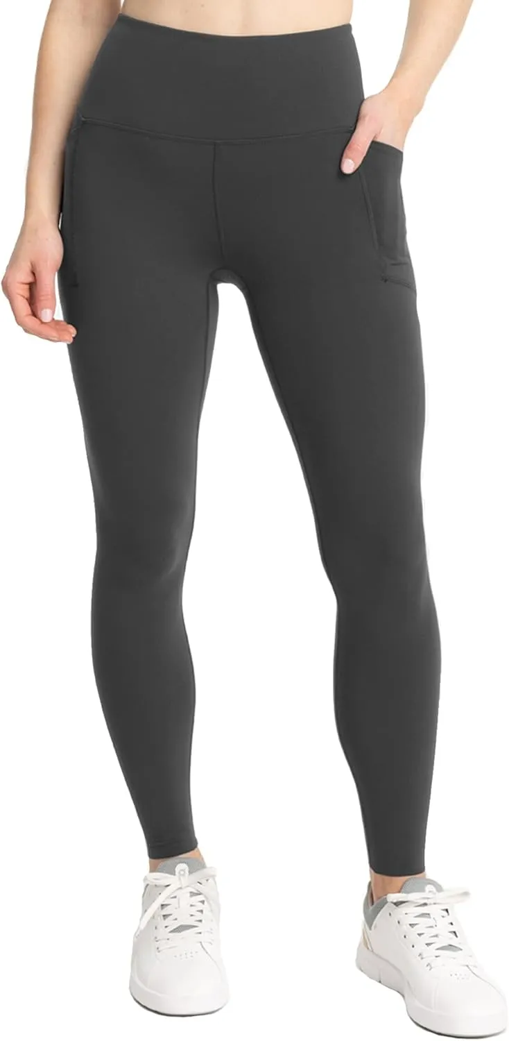 Free Fly Women's All Day Pocket Leggings - Ultra Soft Moisture-Wicking Leggings for Women - High-Waist Yoga Pants, Pockets