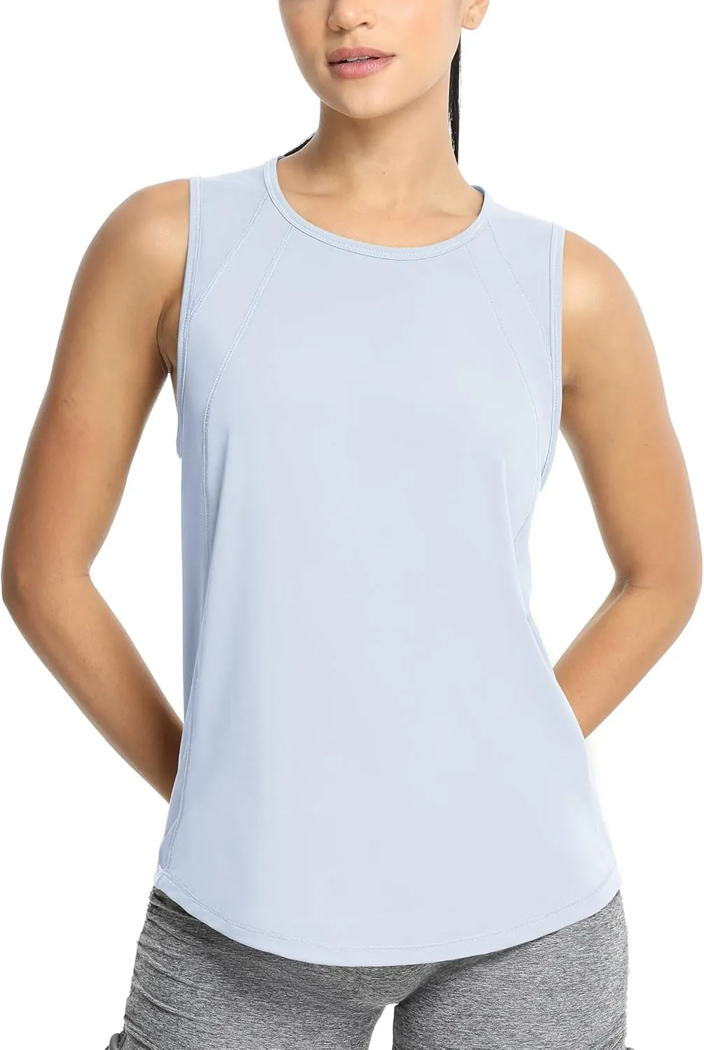 icyzone Women's Workout Tank Tops, Cool Athletic Yoga Running Sleeveless Shirts Quick Dry