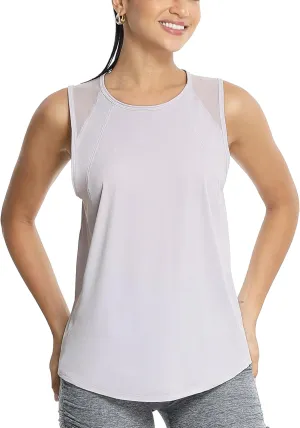icyzone Women's Workout Tank Tops, Cool Athletic Yoga Running Sleeveless Shirts Quick Dry