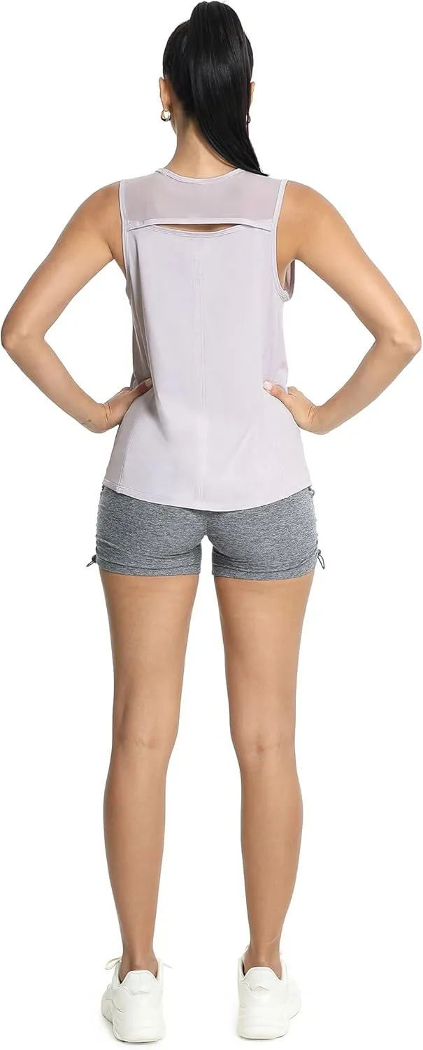 icyzone Women's Workout Tank Tops, Cool Athletic Yoga Running Sleeveless Shirts Quick Dry