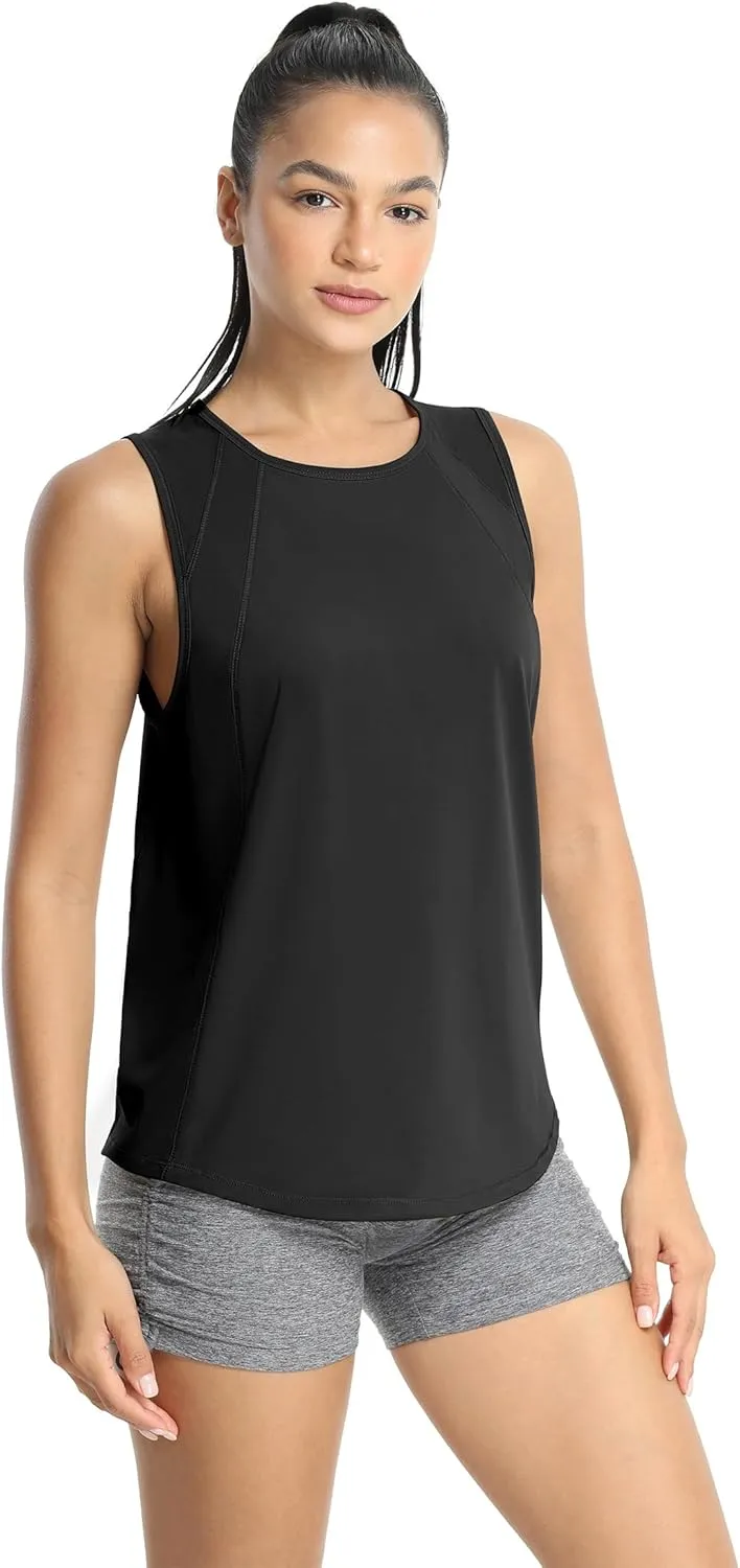 icyzone Women's Workout Tank Tops, Cool Athletic Yoga Running Sleeveless Shirts Quick Dry