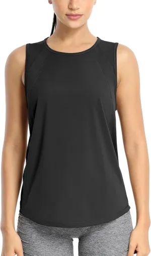 icyzone Women's Workout Tank Tops, Cool Athletic Yoga Running Sleeveless Shirts Quick Dry