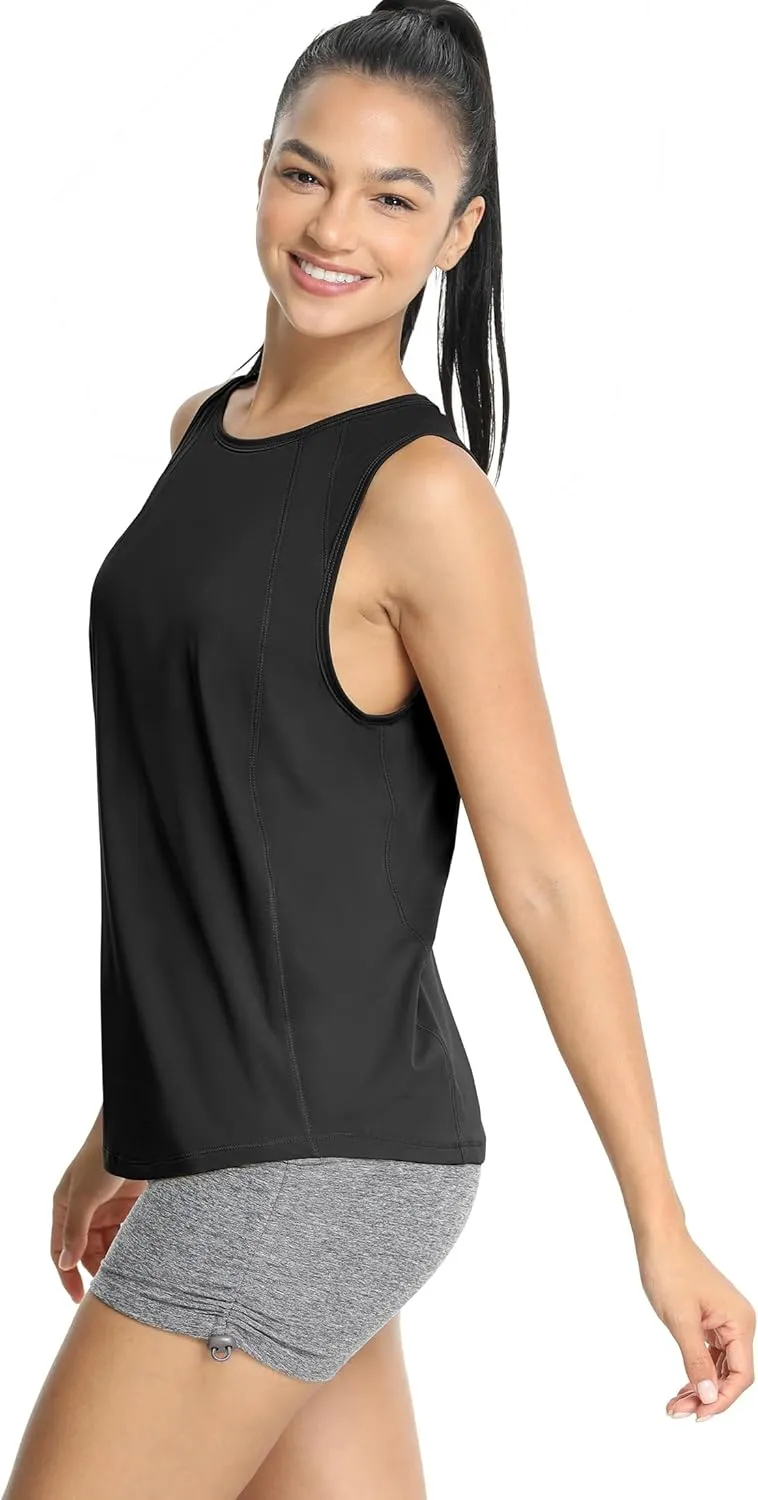 icyzone Women's Workout Tank Tops, Cool Athletic Yoga Running Sleeveless Shirts Quick Dry