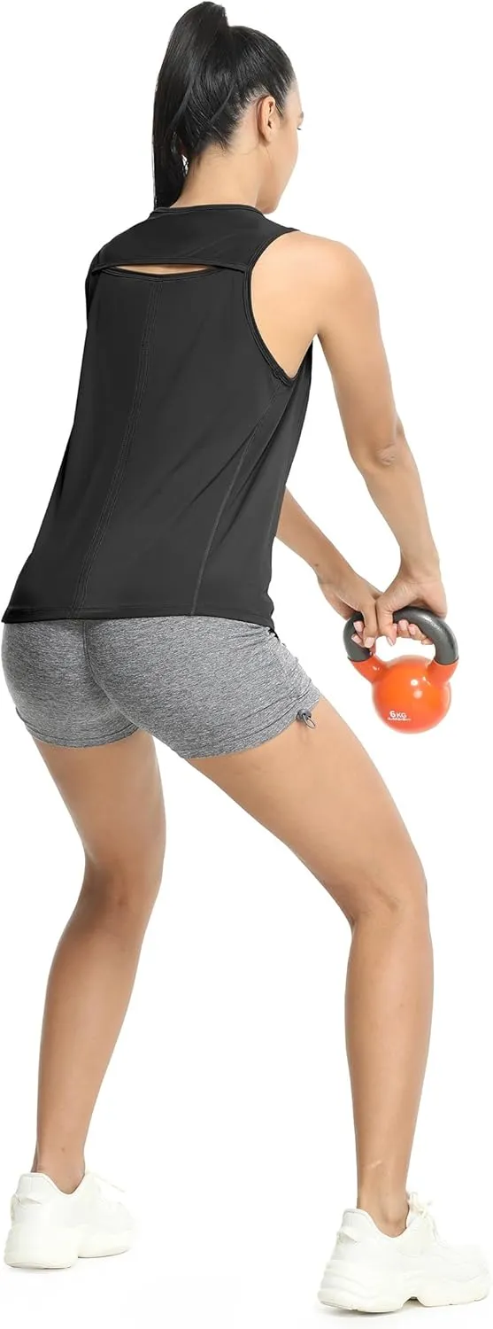 icyzone Women's Workout Tank Tops, Cool Athletic Yoga Running Sleeveless Shirts Quick Dry