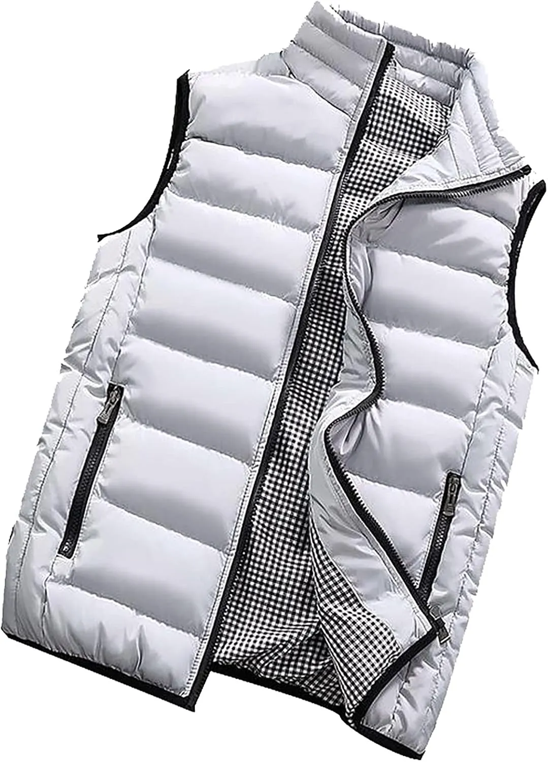 Jackets for Men Fall Winter Coat Padded Cotton Vest Warm Hooded Thick Vest Tops Jacket Jackets