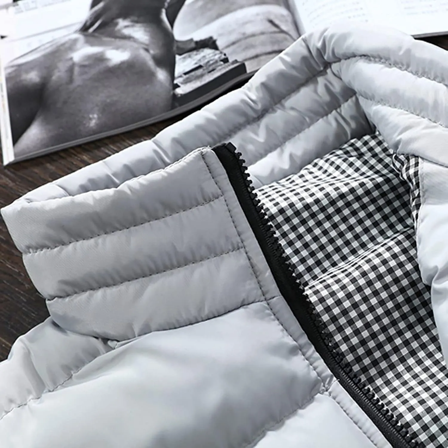 Jackets for Men Fall Winter Coat Padded Cotton Vest Warm Hooded Thick Vest Tops Jacket Jackets