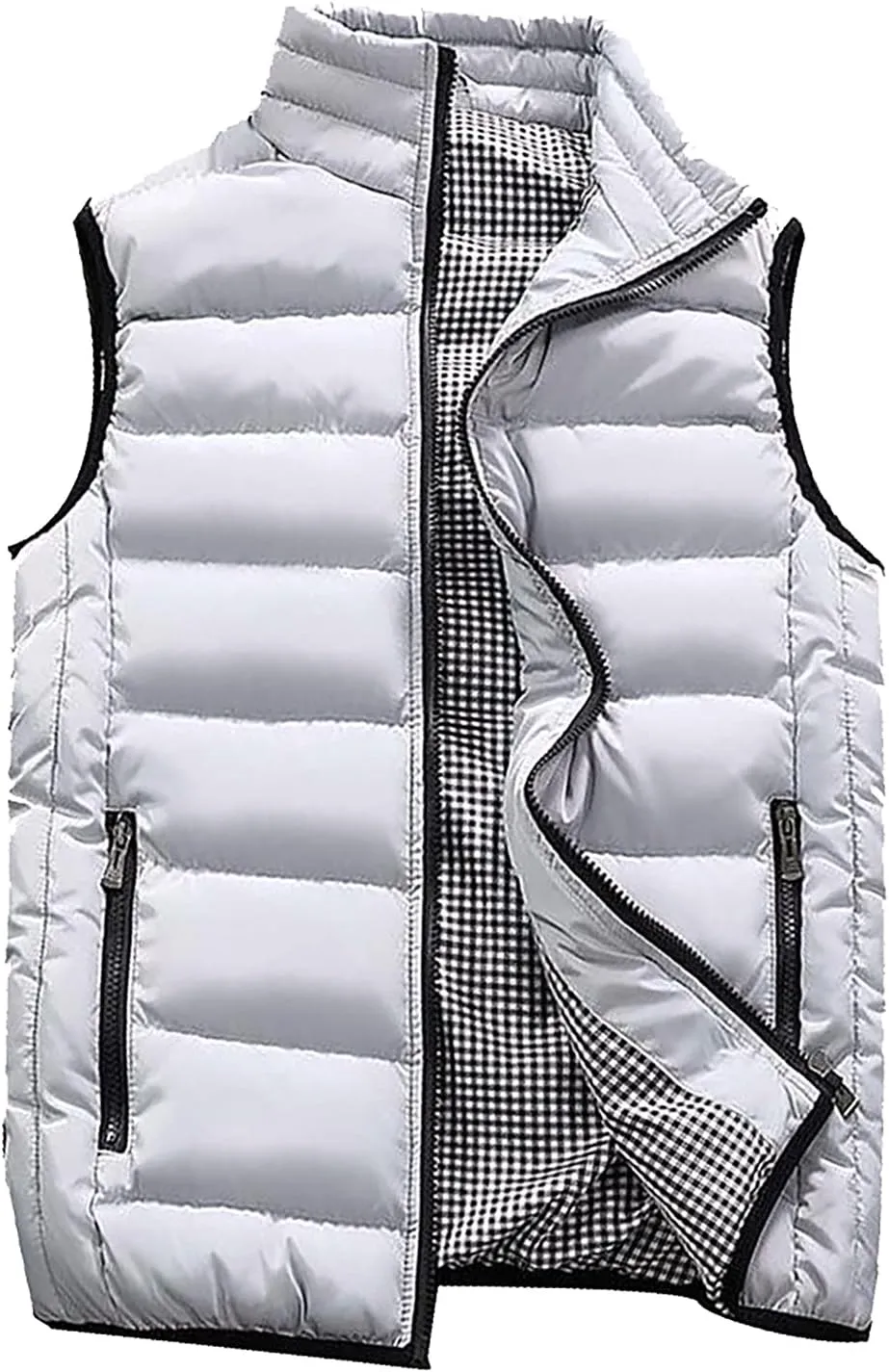 Jackets for Men Fall Winter Coat Padded Cotton Vest Warm Hooded Thick Vest Tops Jacket Jackets