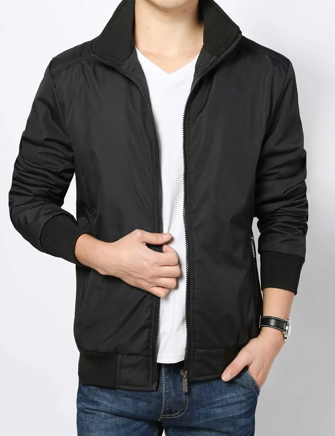 Lentta Men's Slim Fit Lightweight Softshell Bomber Jacket Coat Fall Jackets For Men