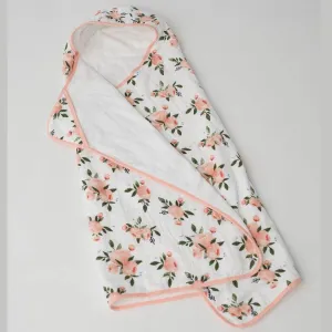 Little Unicorn Big Kid Hooded Towel - Watercolor Roses