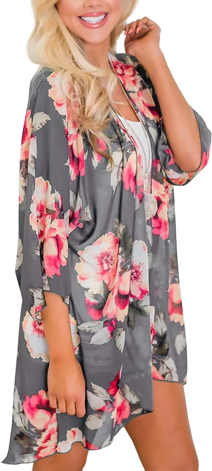 MayBuy Womens Beach Swimwear Swimsuit Bathing Suit Cover Ups Long Kimono Cardigans Dusters
