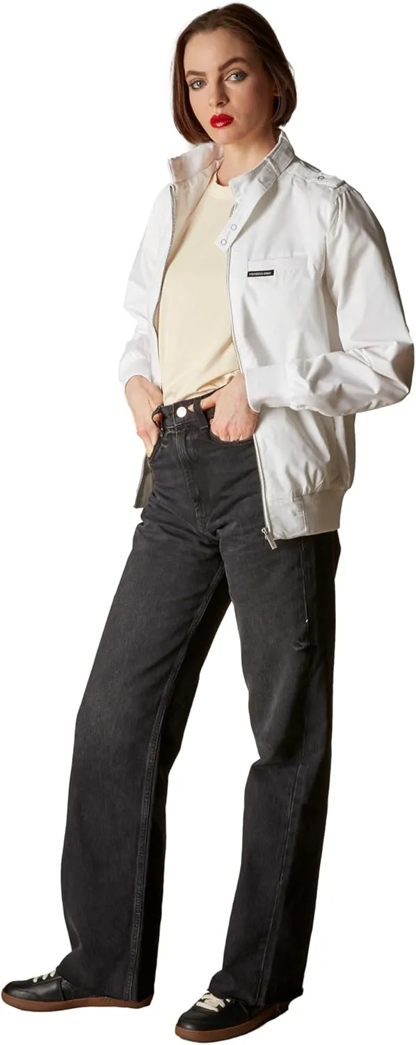 Members Only Women's Classic Iconic Racer Jacket | Spring Jackets for Women | Slim Fit | Womens Jacket | Bomber Jacket Womens