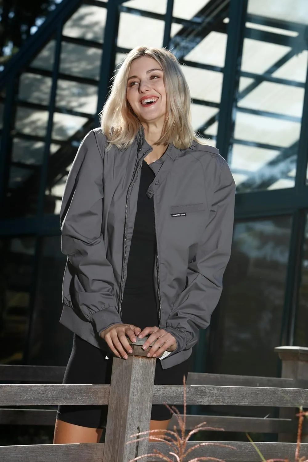 Members Only Women's Classic Iconic Racer Jacket | Spring Jackets for Women | Slim Fit | Womens Jacket | Bomber Jacket Womens