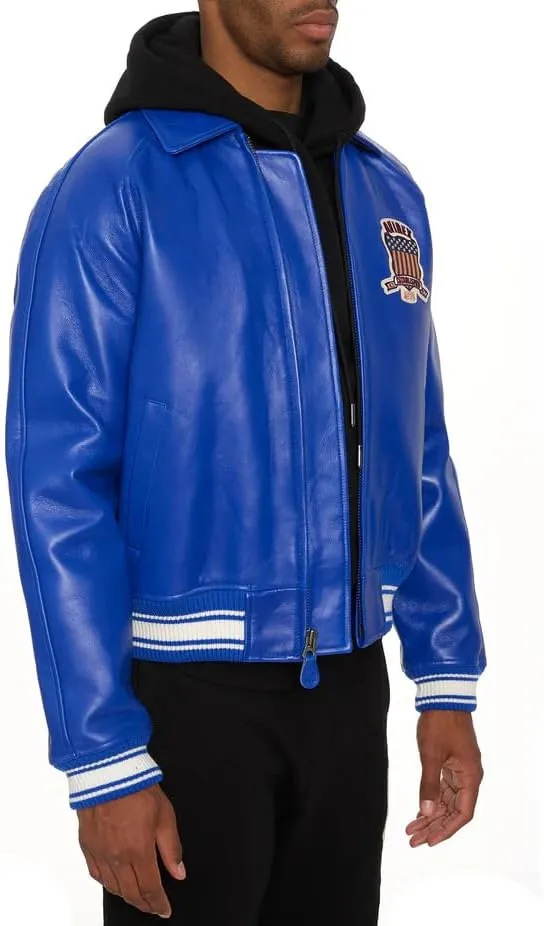 Men Classic Lambskin Genuine Leather Distressed Avirex Luxurious Custom Fit Soft Outerwear Jacket